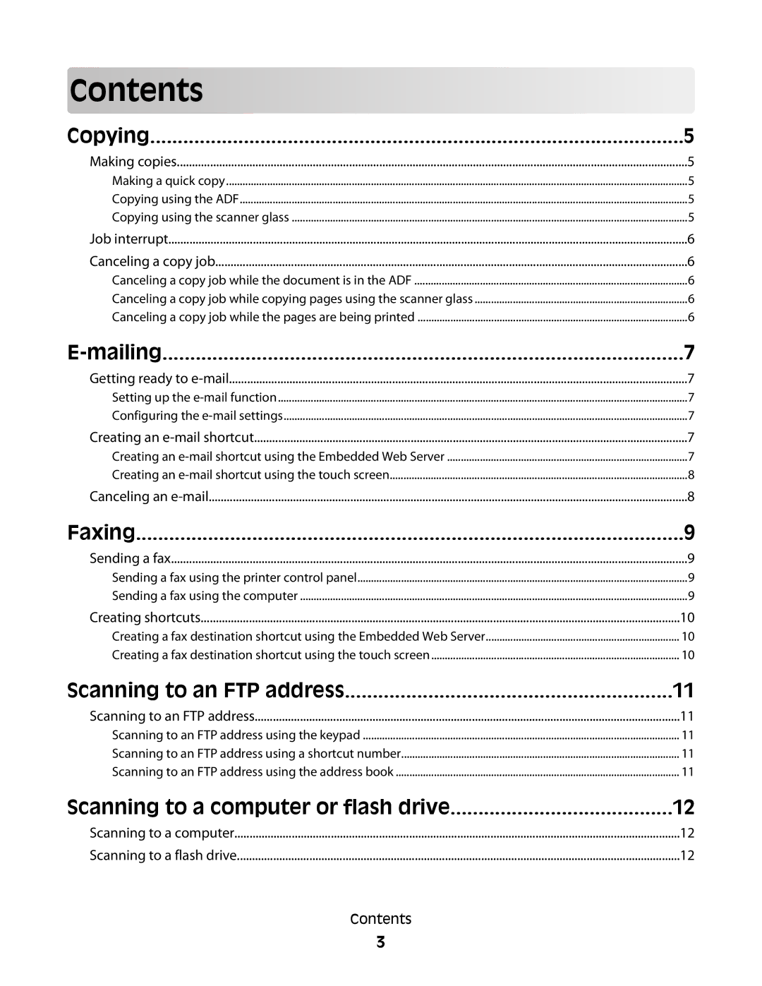 Dell 5535dn manual Contents 