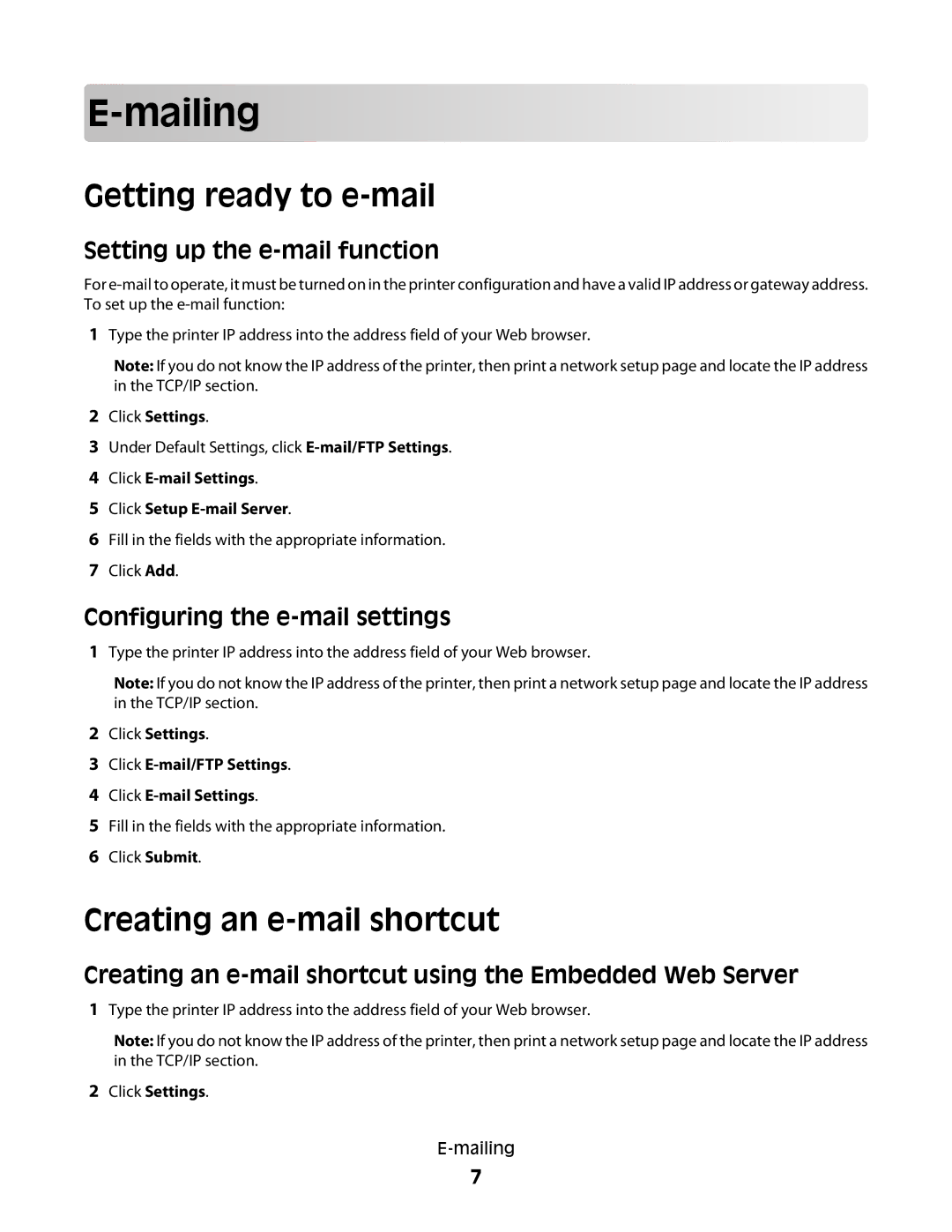 Dell 5535dn manual Mailing, Getting ready to e-mail, Creating an e-mail shortcut 