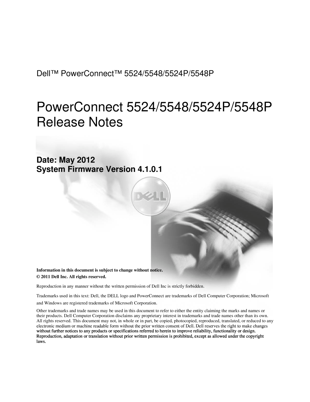 Dell specifications PowerConnect 5524/5548/5524P/5548P Release Notes, Dell PowerConnect 5524/5548/5524P/5548P 