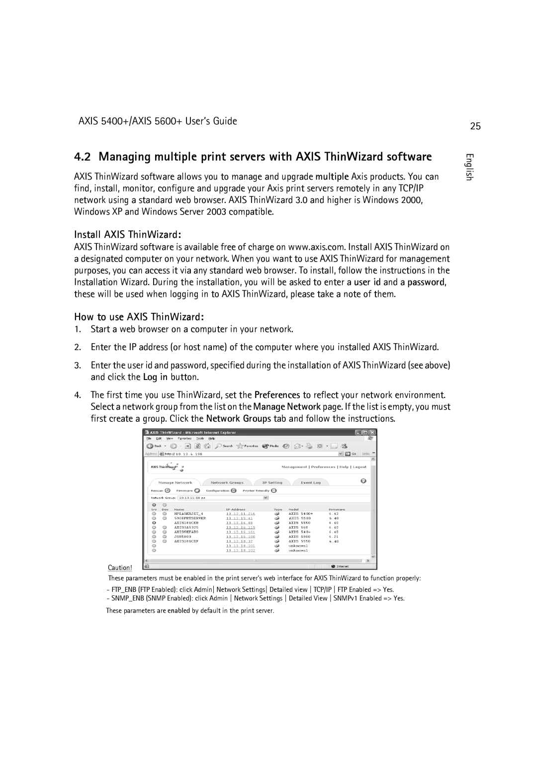 Dell 5400+, 5600+ Install Axis ThinWizard How to use Axis ThinWizard, Start a web browser on a computer in your network 