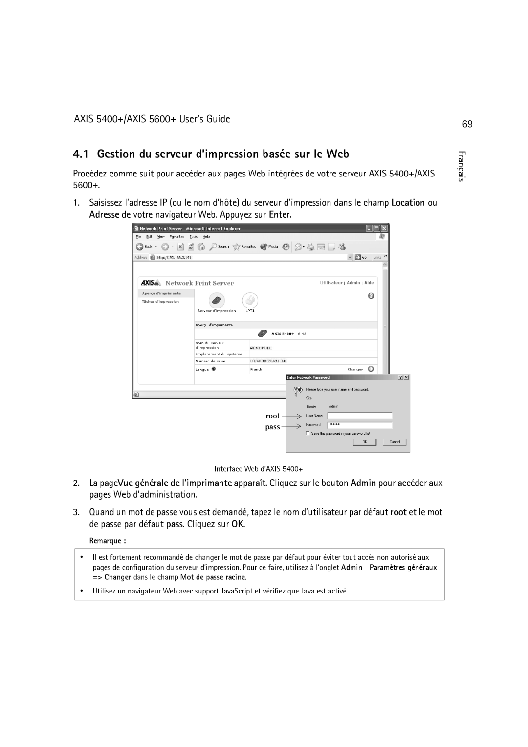 Dell 5400+, 5600+ manual Gestion du serveur d’impression basée sur le Web 