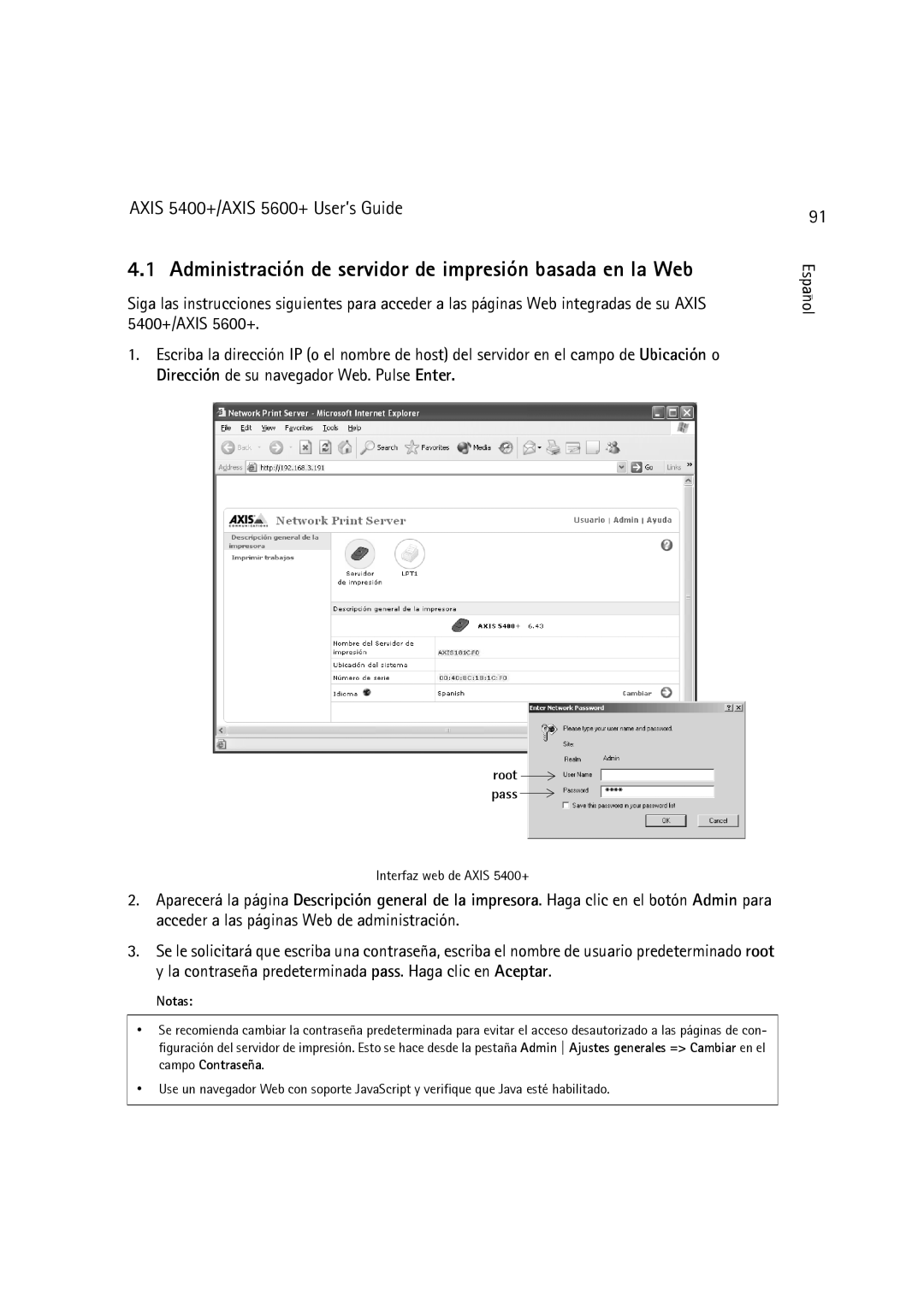 Dell 5400+, 5600+ manual Administración de servidor de impresión basada en la Web 