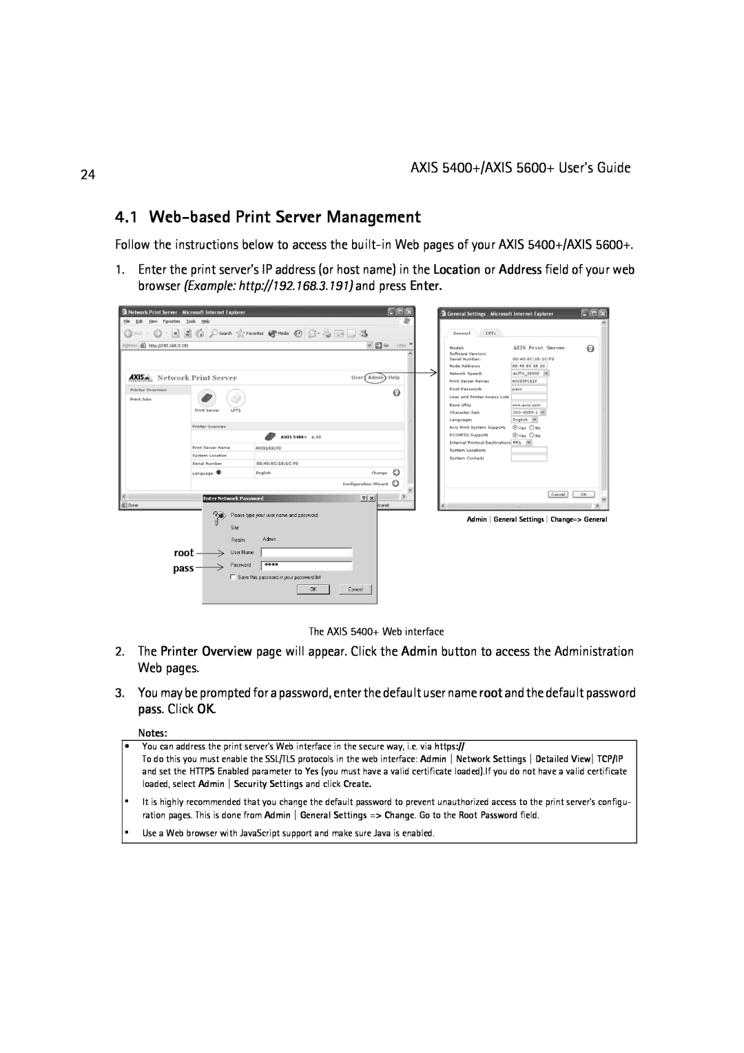 Dell 5600+, 5400+ manual Web-based Print Server Management, root pass 