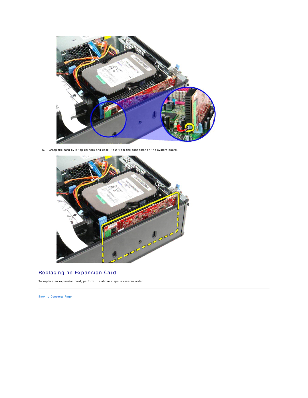 Dell 580 specifications Replacing an Expansion Card 