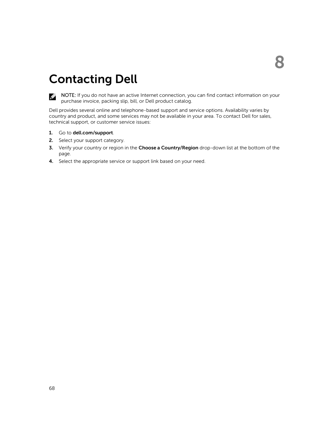 Dell 5810 owner manual Contacting Dell 