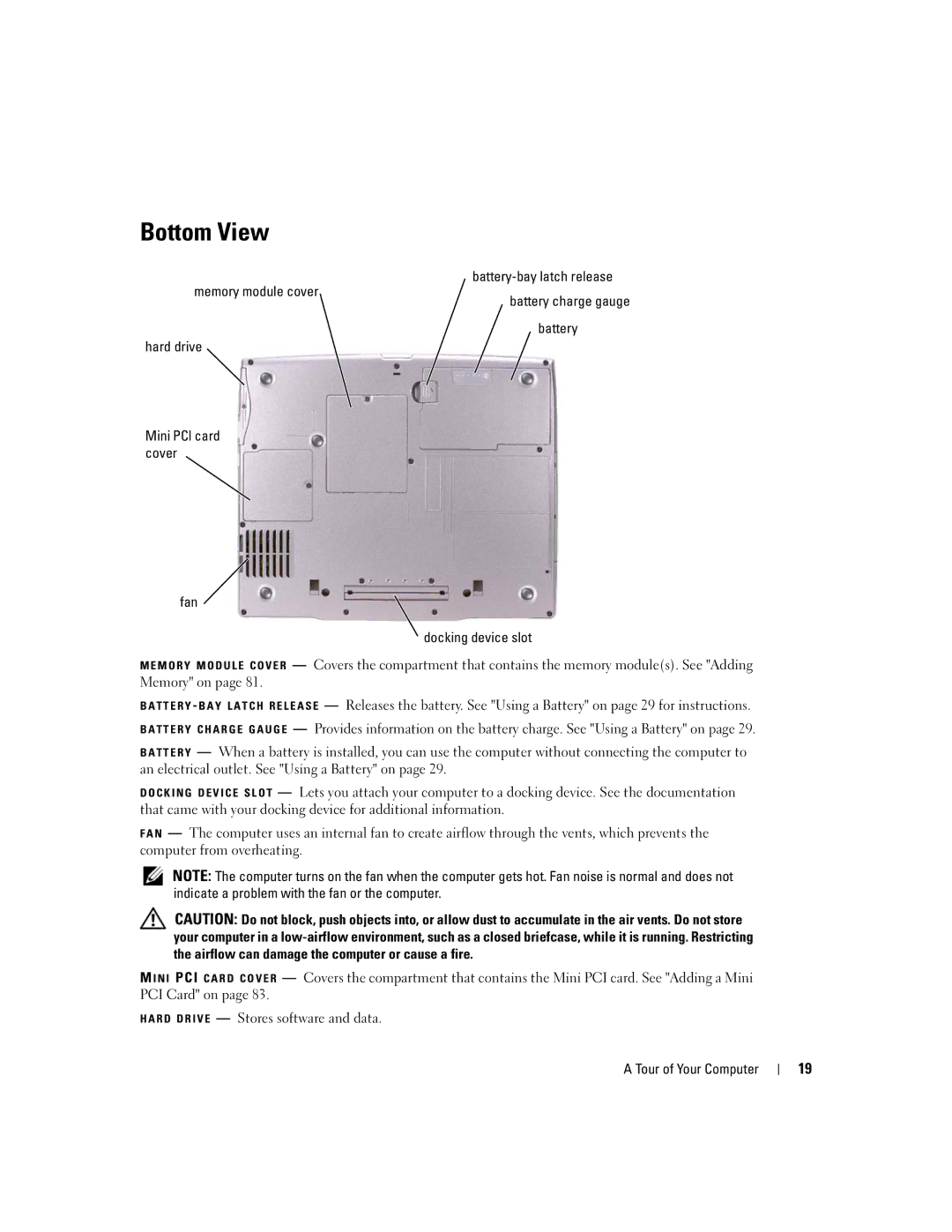 Dell PP05L, 600m owner manual Bottom View 