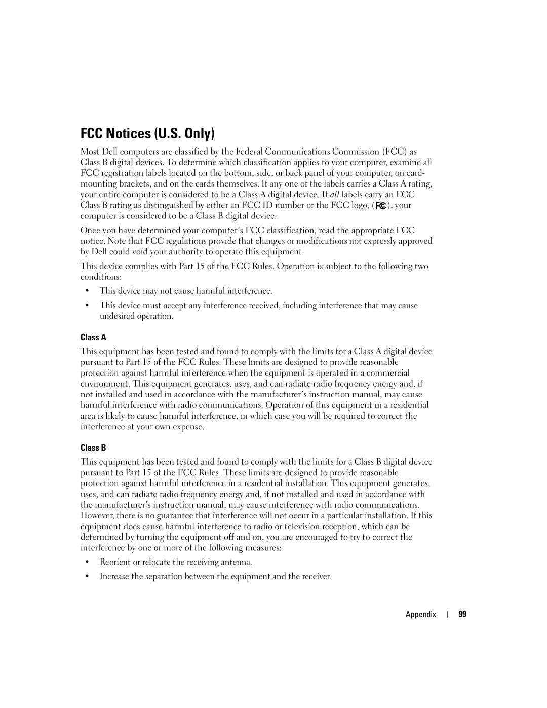 Dell PP05L, 600m owner manual FCC Notices U.S. Only 