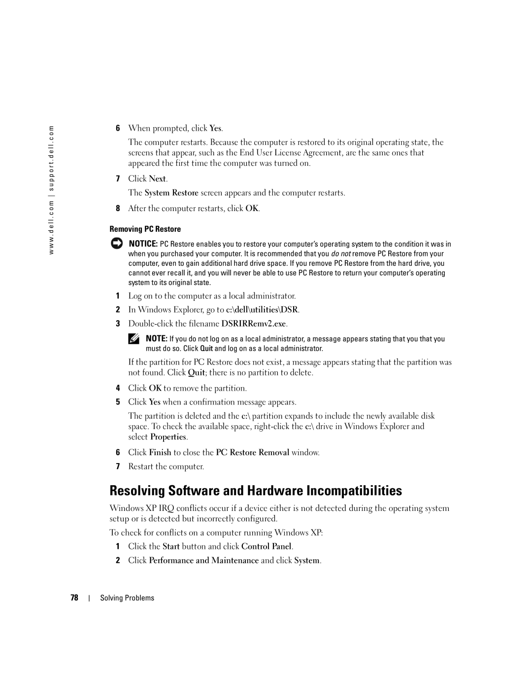 Dell 600m, PP05L owner manual Resolving Software and Hardware Incompatibilities 