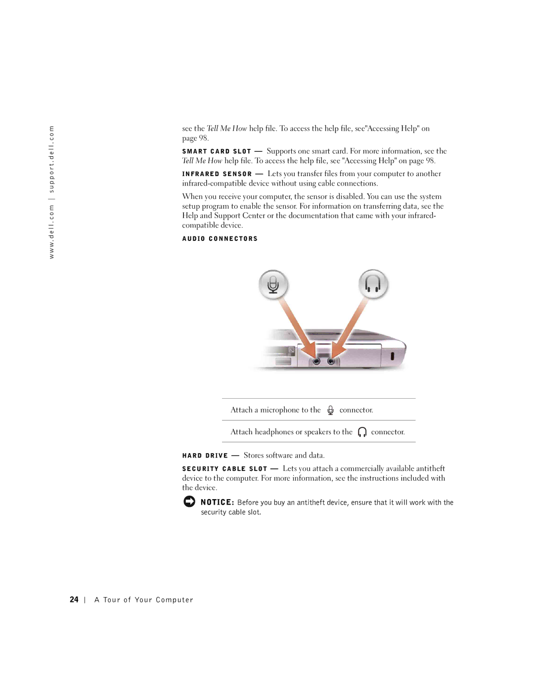 Dell 600m owner manual Audio Connectors 