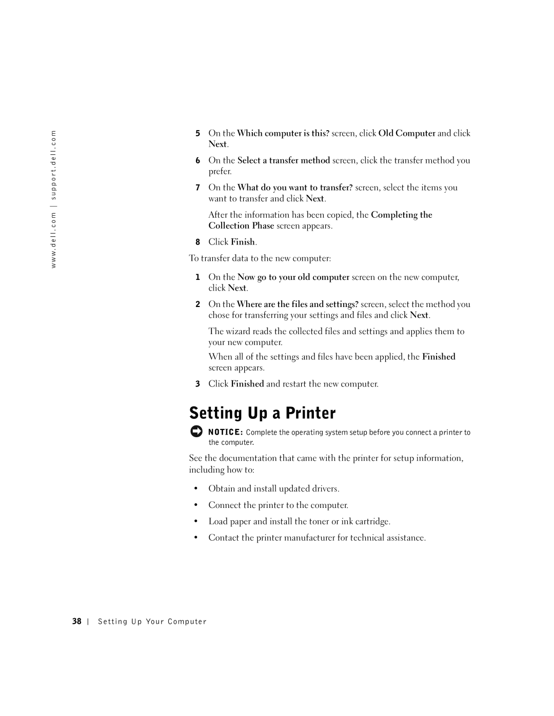 Dell 600m owner manual Setting Up a Printer 