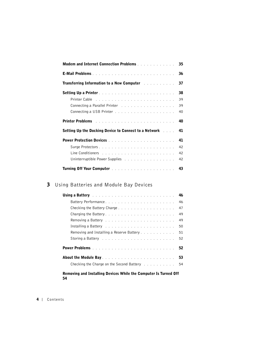 Dell 600m owner manual Modem and Internet Connection Problems, Transferring Information to a New Computer 