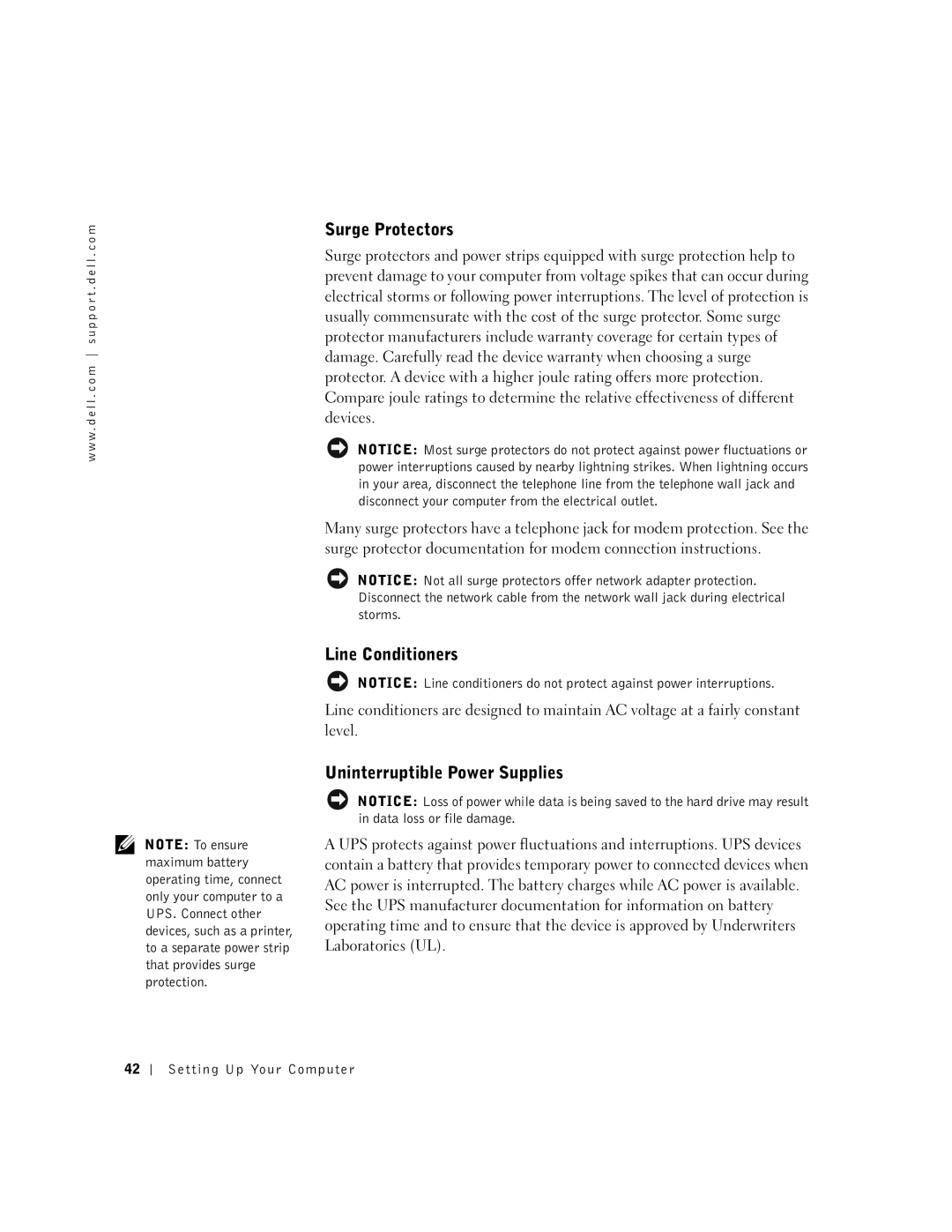 Dell 600m owner manual Surge Protectors, Line Conditioners, Uninterruptible Power Supplies 