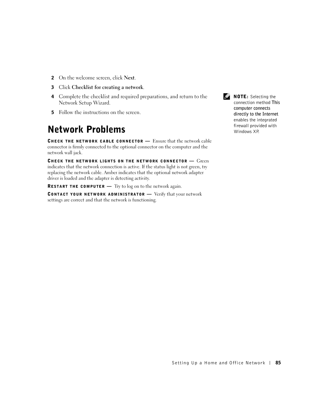 Dell 600m owner manual Network Problems, Restart the Computer Try to log on to the network again 