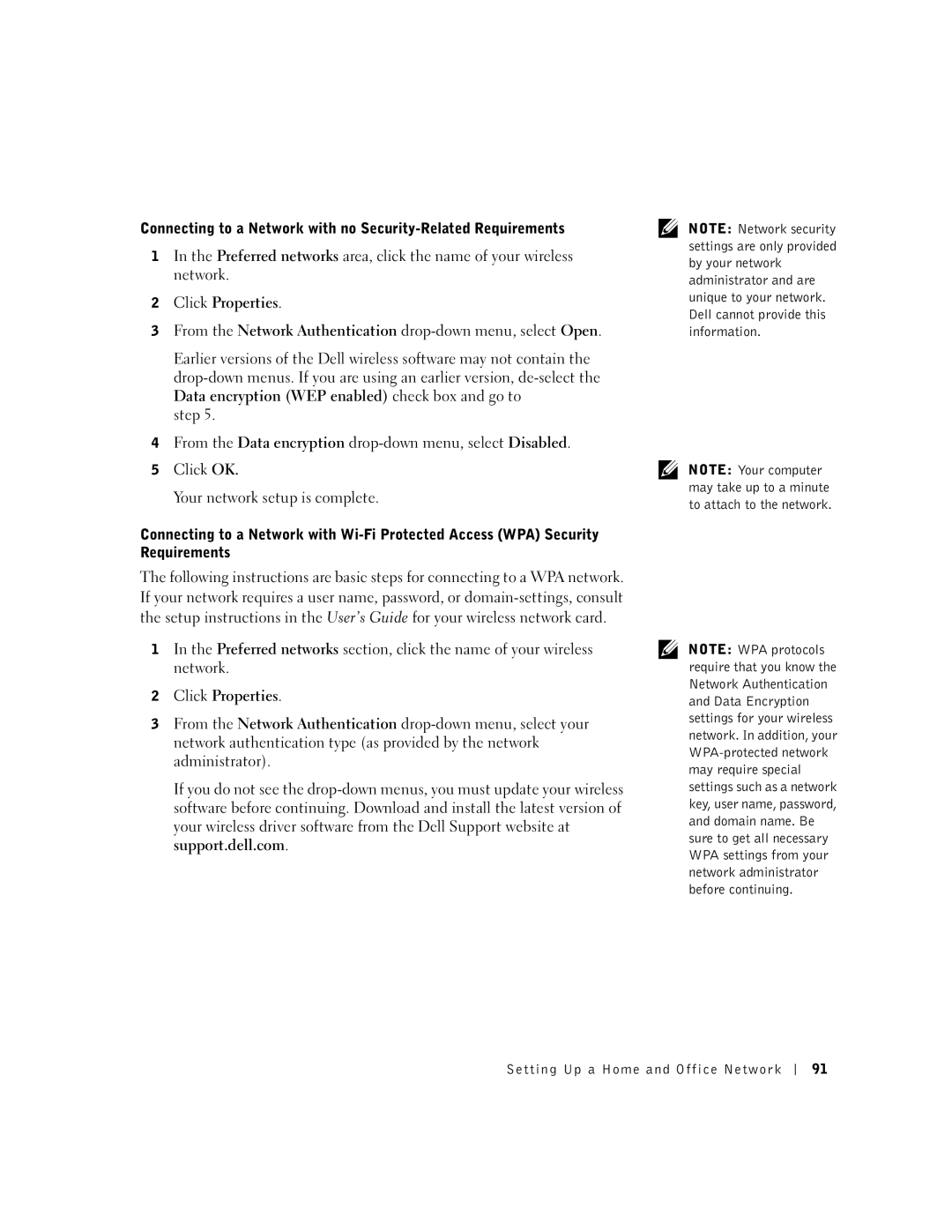 Dell 600m owner manual From the Network Authentication drop-down menu, select Open 