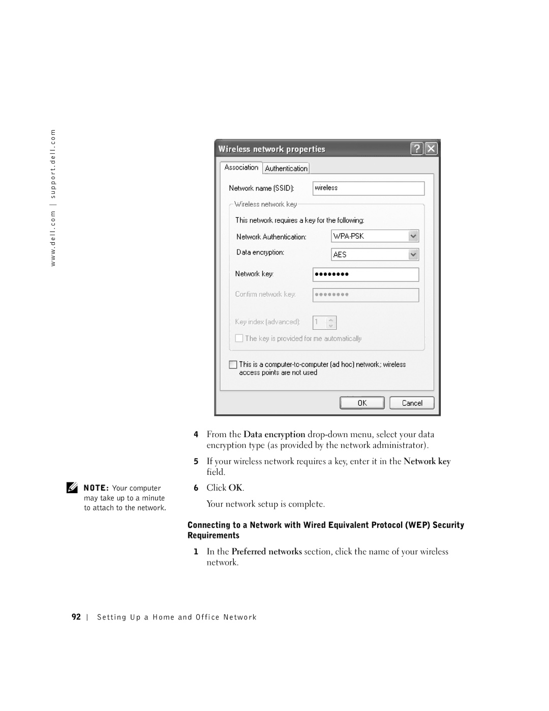 Dell 600m owner manual Setting Up a Home and Office Network 