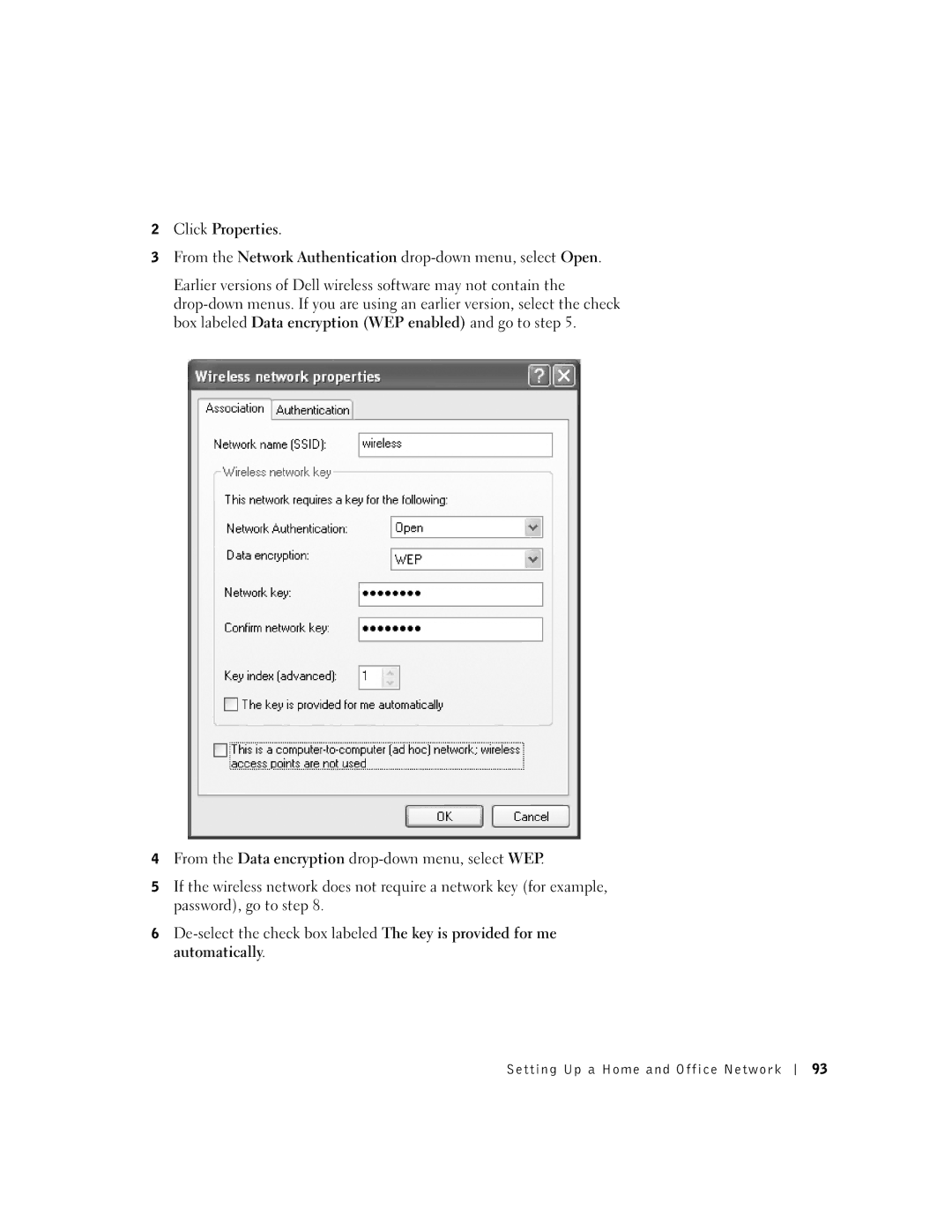 Dell 600m owner manual Click Properties 