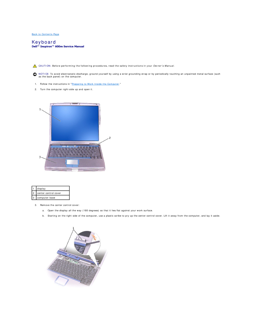 Dell 600m manual Keyboard 