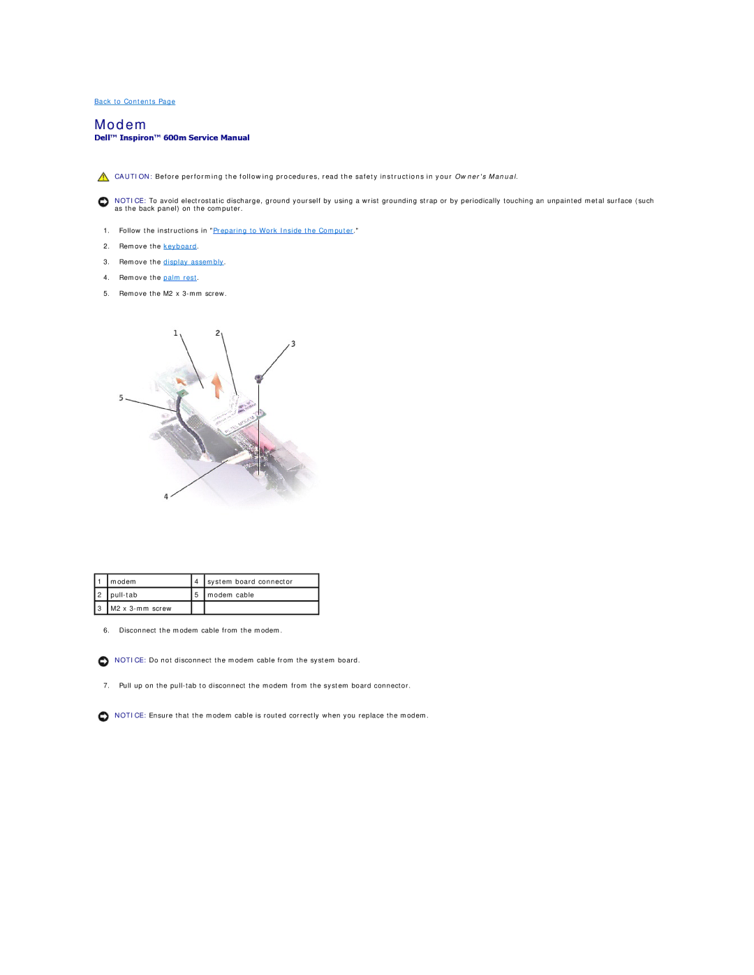 Dell 600m manual Modem 