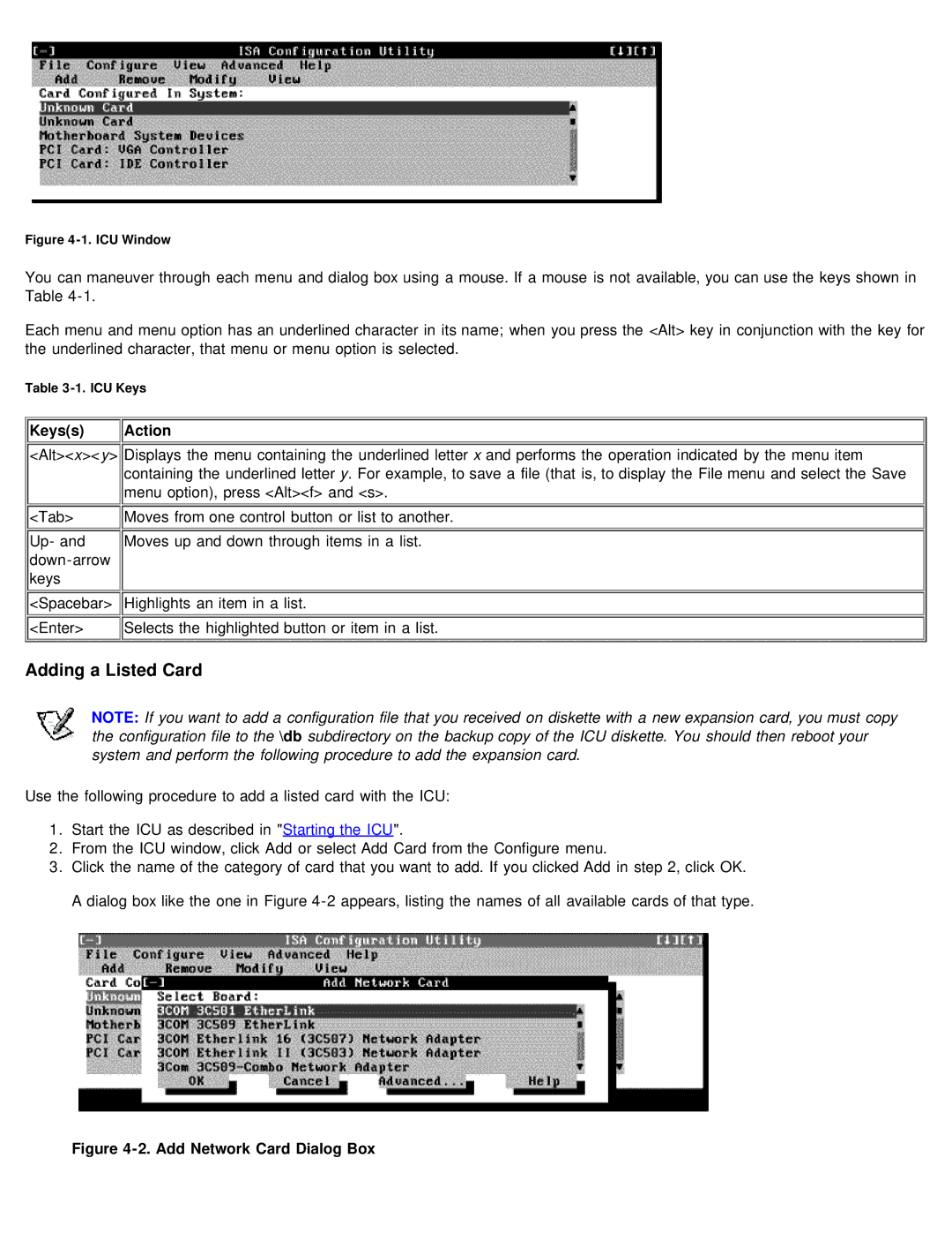 Dell 610 technical specifications Adding a Listed Card, Keyss Action 