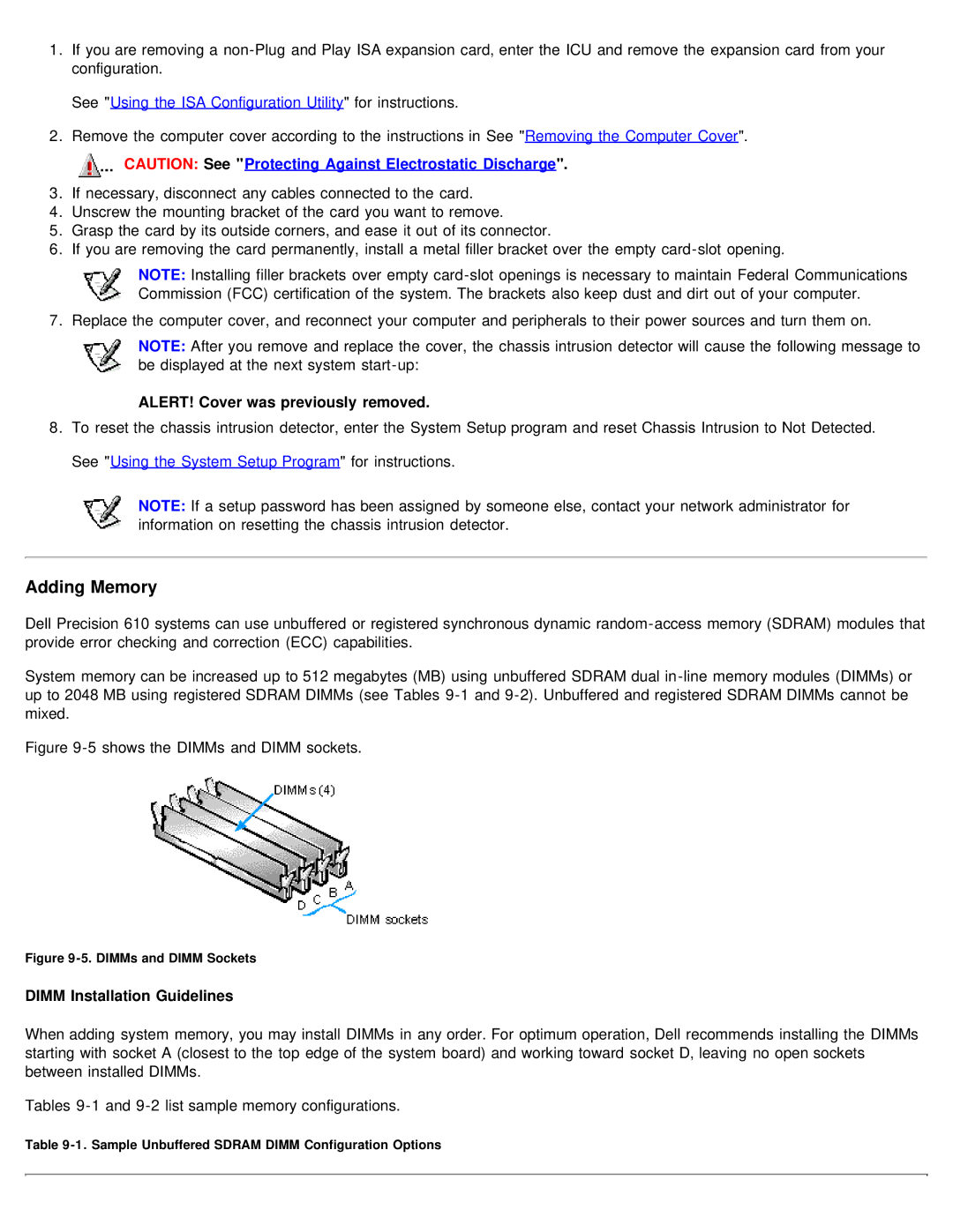 Dell 610 technical specifications Adding Memory, Dimm Installation Guidelines 