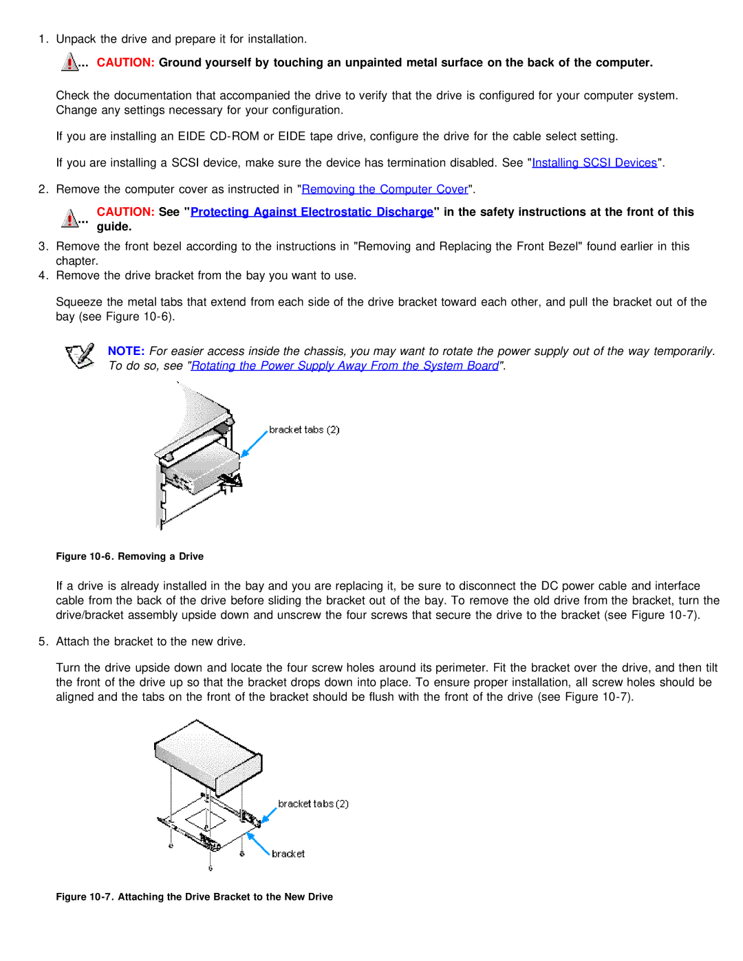 Dell 610 technical specifications Removing a Drive 