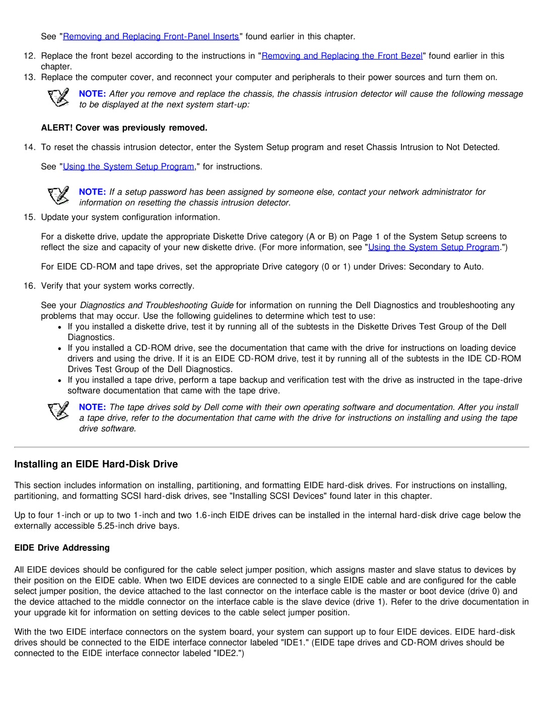 Dell 610 technical specifications Installing an Eide Hard-Disk Drive, Eide Drive Addressing 