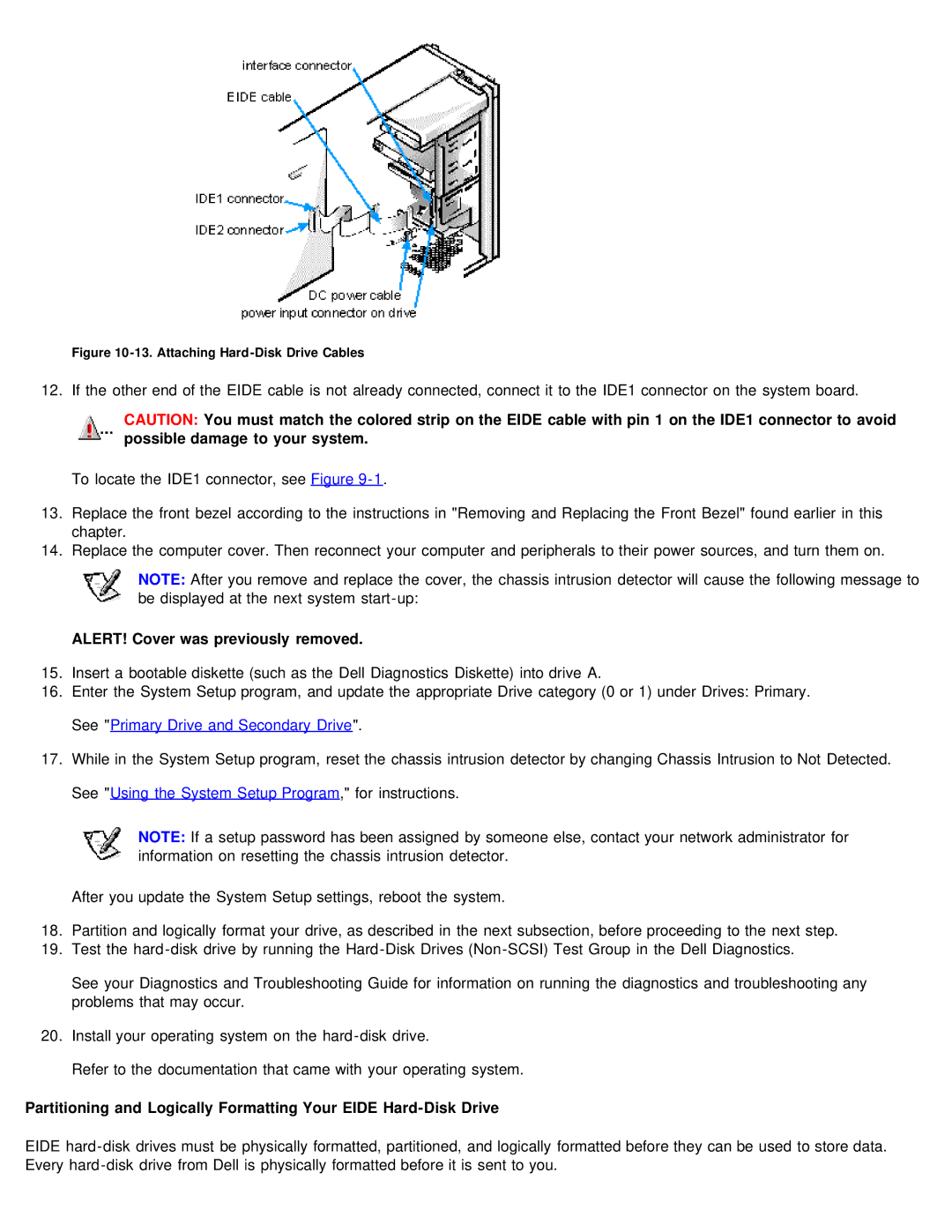 Dell 610 technical specifications Attaching Hard-Disk Drive Cables 