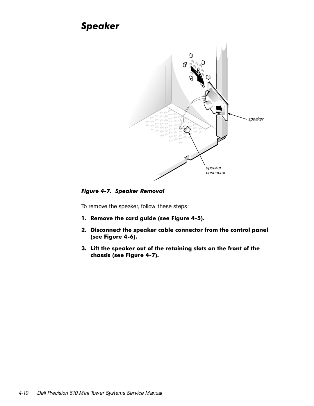 Dell 610 manual LJXUH6SHDNHU 