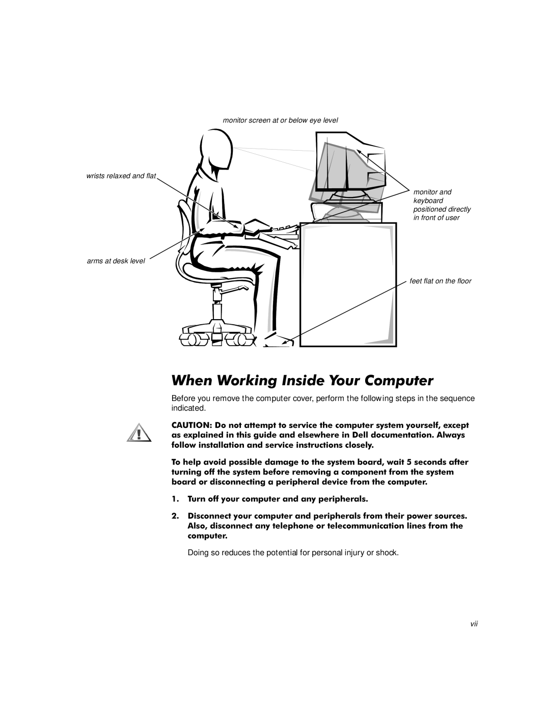 Dell 610 manual Khqrunlqj,Qvlghrxu&Rpsxwhu, Doing so reduces the potential for personal injury or shock 