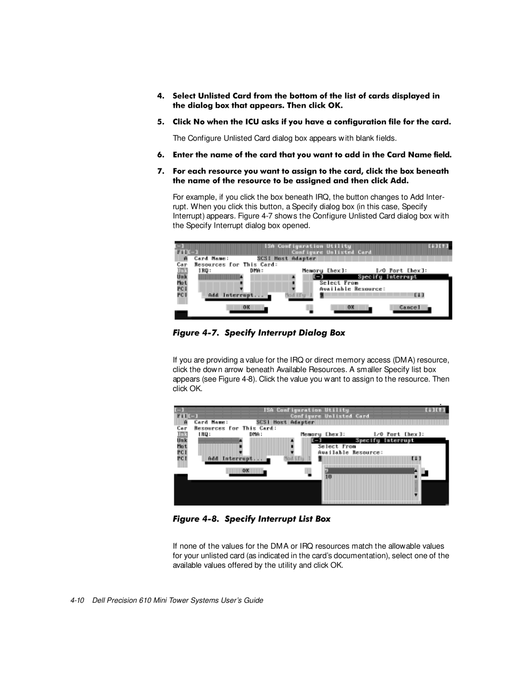 Dell manual 10Dell Precision 610 Mini Tower Systems User’s Guide 