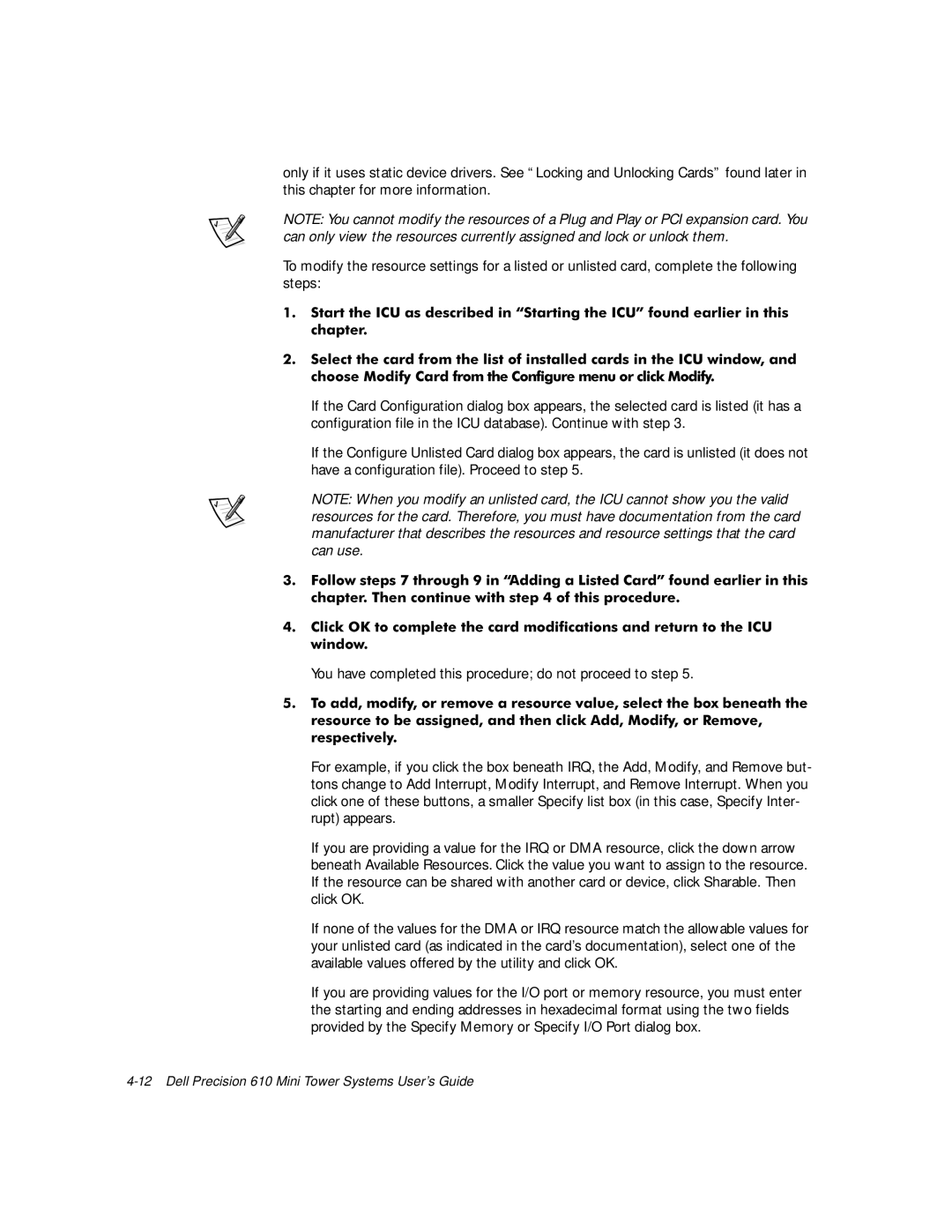 Dell manual 12Dell Precision 610 Mini Tower Systems User’s Guide 