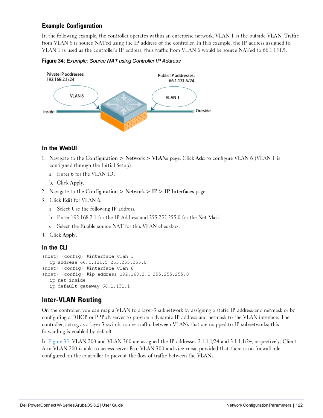 Dell 6.2 manual Inter-VLAN Routing, Example Configuration 