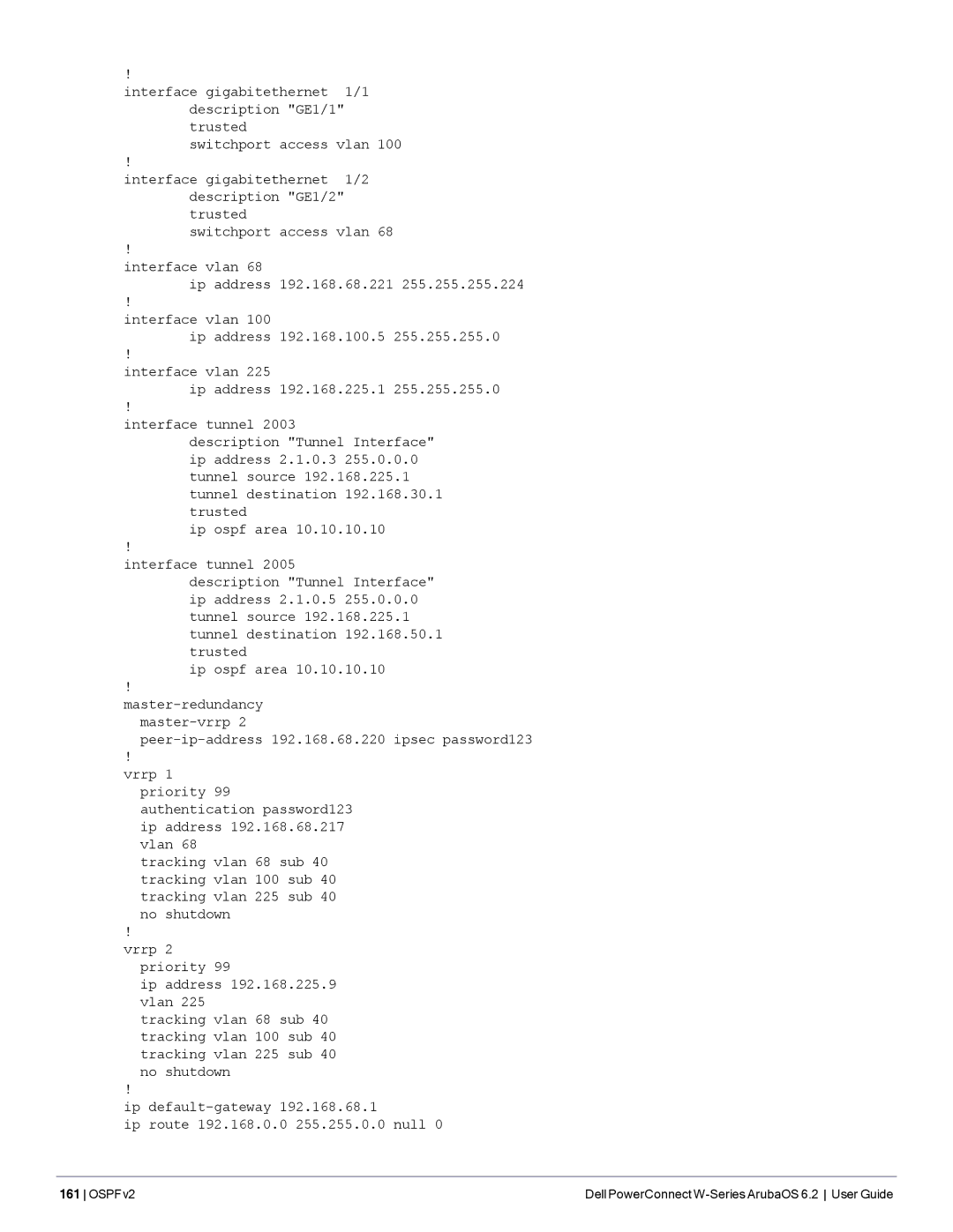 Dell manual OSPFv2 Dell PowerConnect W-Series ArubaOS 6.2 User Guide 