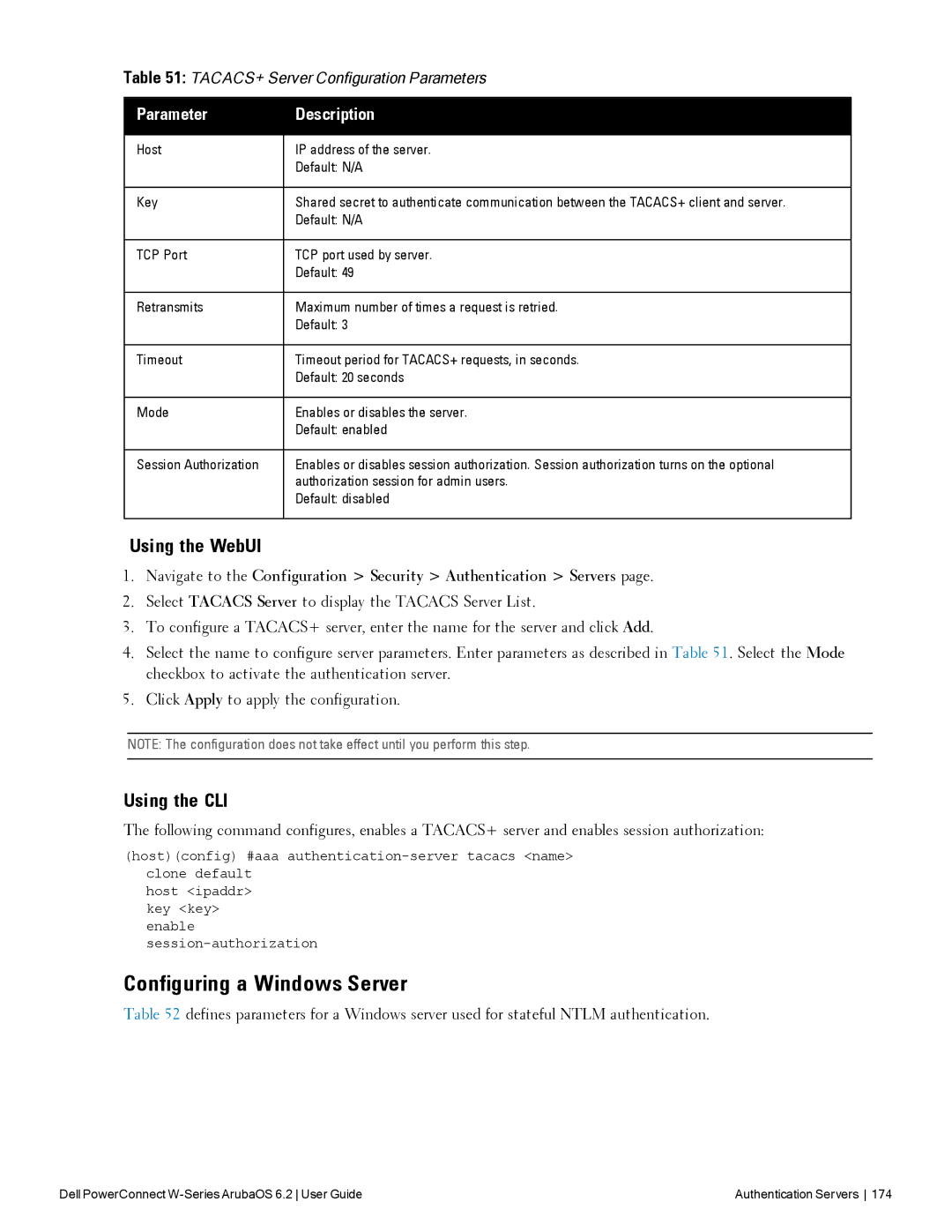 Dell 6.2 manual Configuring a Windows Server 