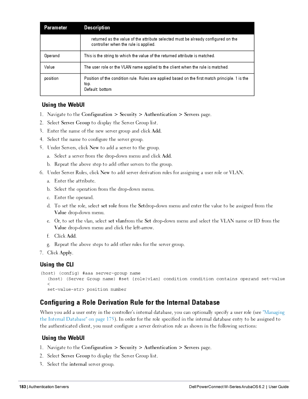 Dell 6.2 manual Controller when the rule is applied, Top, Default bottom 