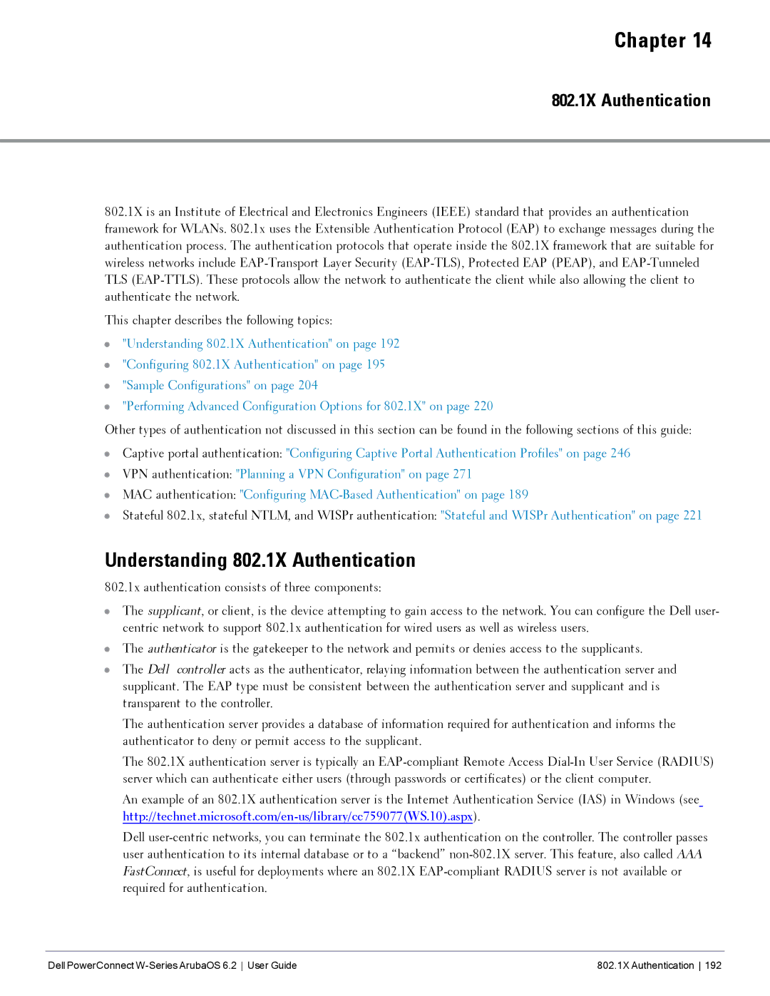 Dell 6.2 manual Understanding 802.1X Authentication 