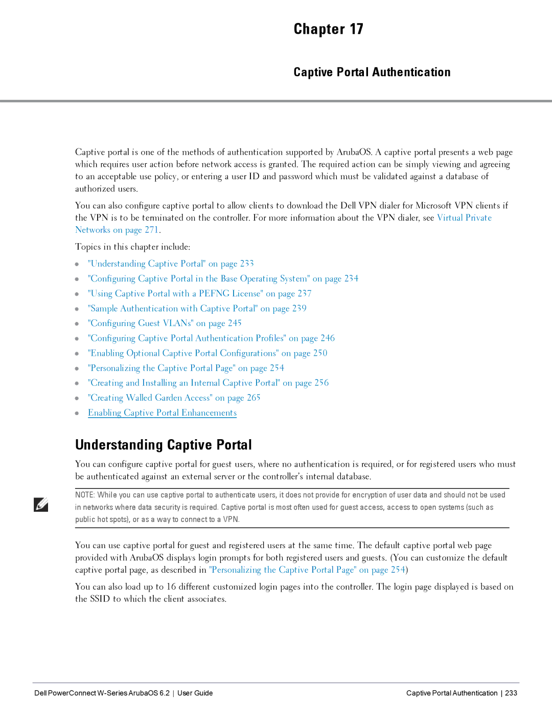 Dell 6.2 manual Understanding Captive Portal, Captive Portal Authentication 