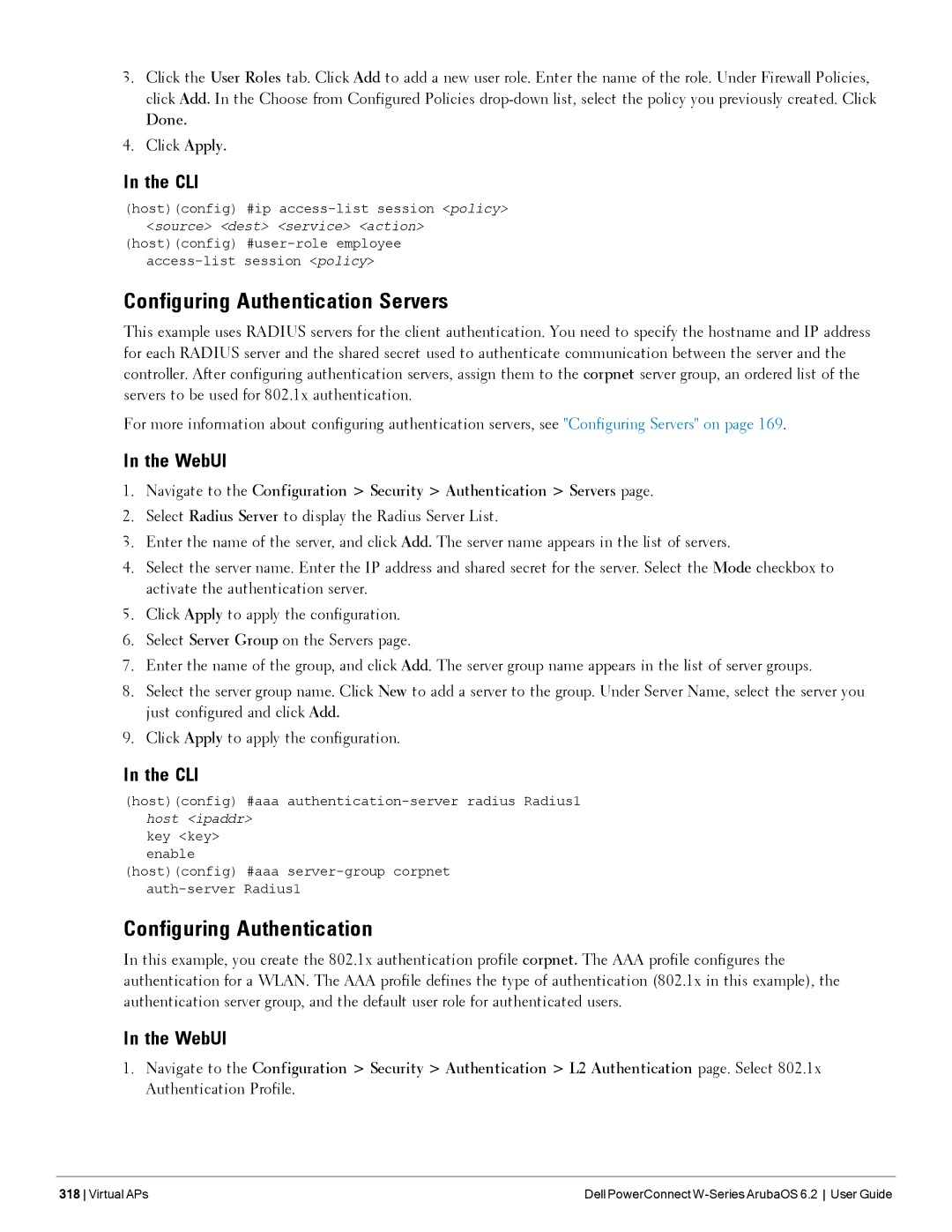 Dell 6.2 manual Configuring Authentication Servers, Done 