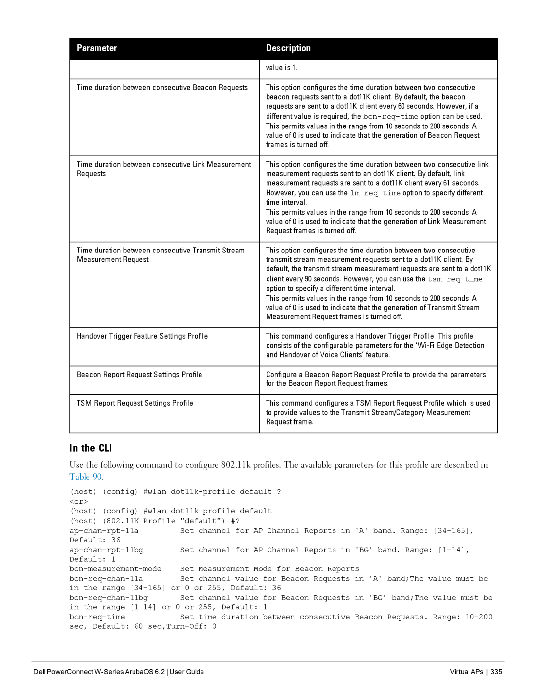 Dell 6.2 manual Frames is turned off, Time interval, Request frames is turned off, Measurement Request 