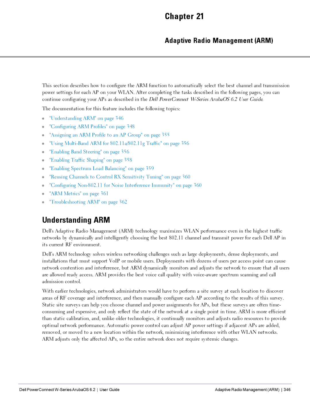 Dell 6.2 manual Understanding ARM, Adaptive Radio Management ARM 