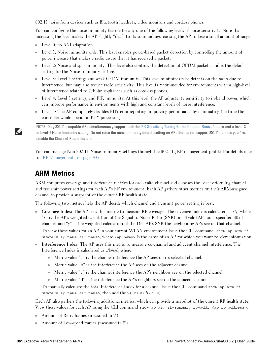 Dell 6.2 manual ARM Metrics 