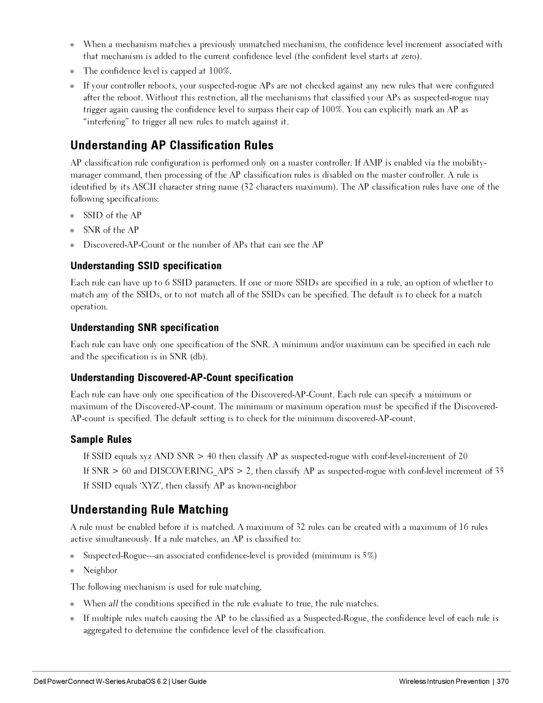 Dell 6.2 manual Understanding AP Classification Rules, Understanding Rule Matching 