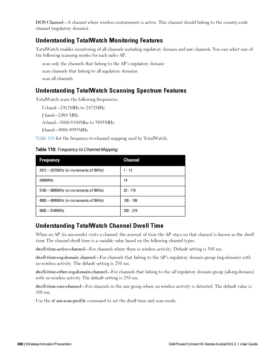 Dell 6.2 manual Understanding TotalWatch Monitoring Features, Understanding TotalWatch Scanning Spectrum Features 