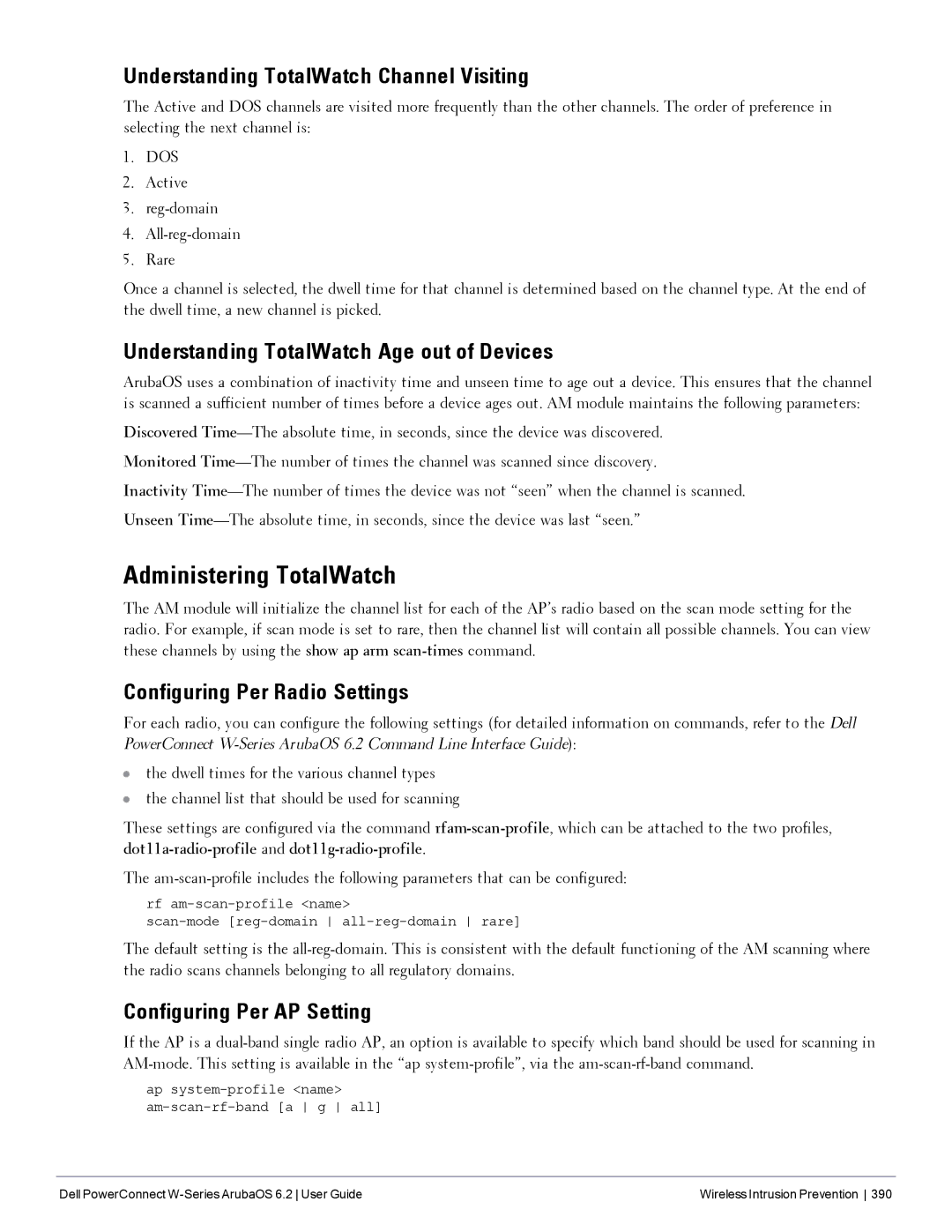 Dell 6.2 Administering TotalWatch, Understanding TotalWatch Channel Visiting, Understanding TotalWatch Age out of Devices 