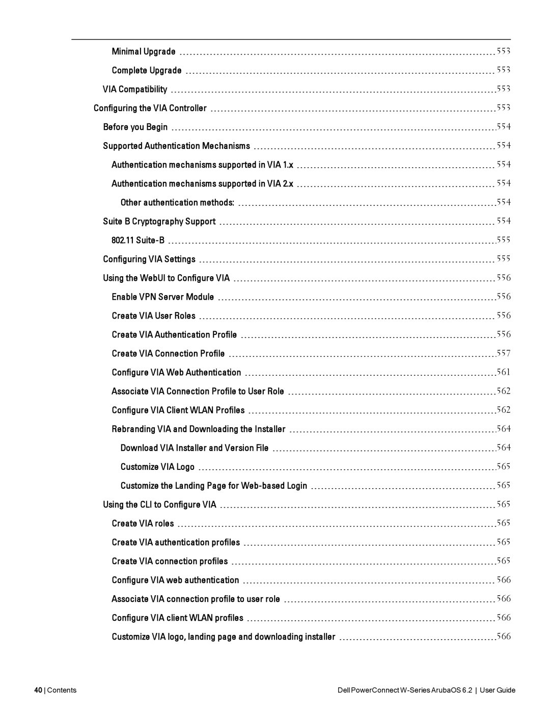 Dell manual Contents Dell PowerConnect W-Series ArubaOS 6.2 User Guide 