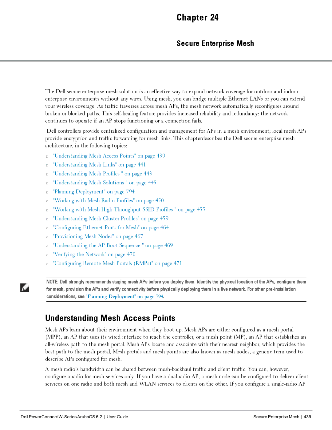 Dell 6.2 manual Understanding Mesh Access Points, Secure Enterprise Mesh 