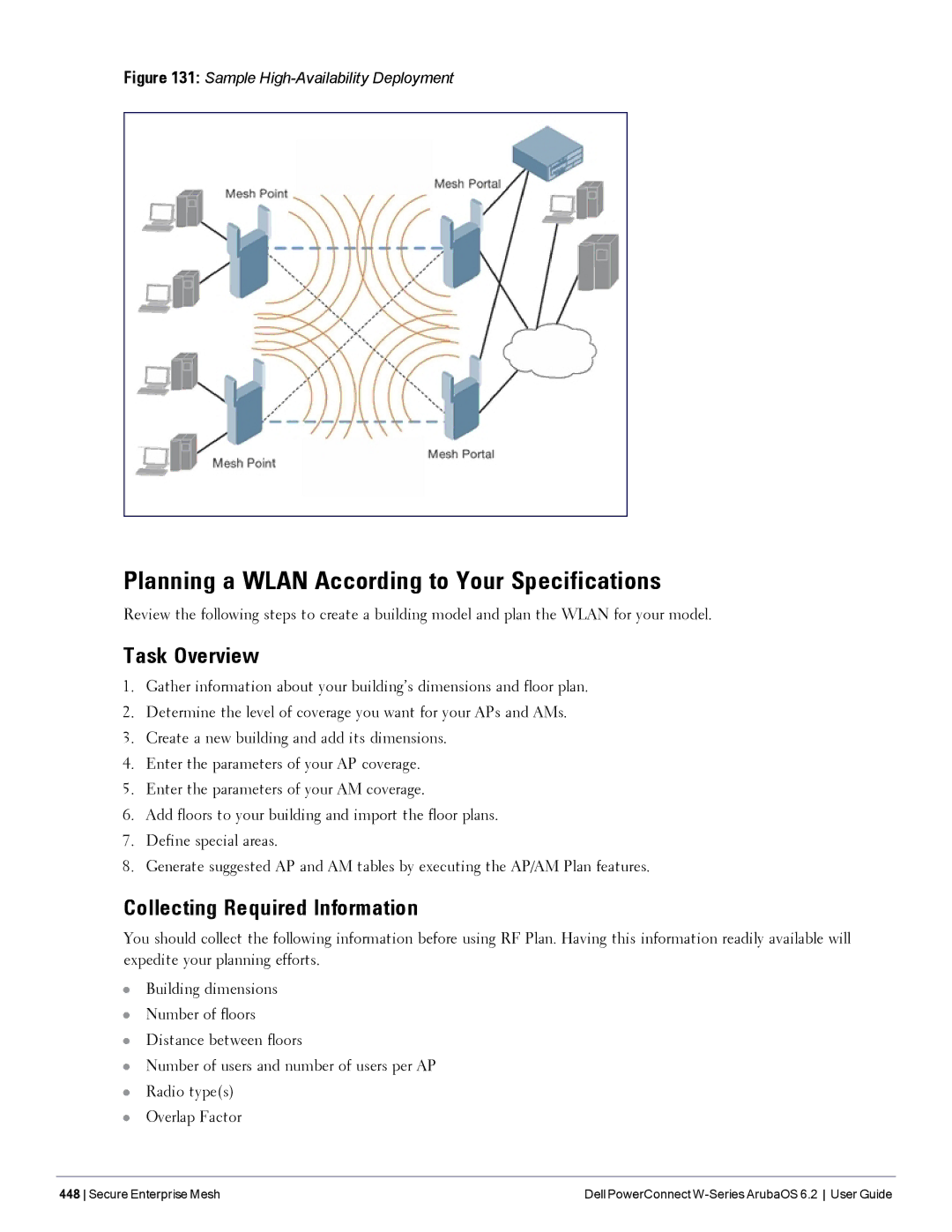 Dell 6.2 manual Planning a Wlan According to Your Specifications, Task Overview, Collecting Required Information 