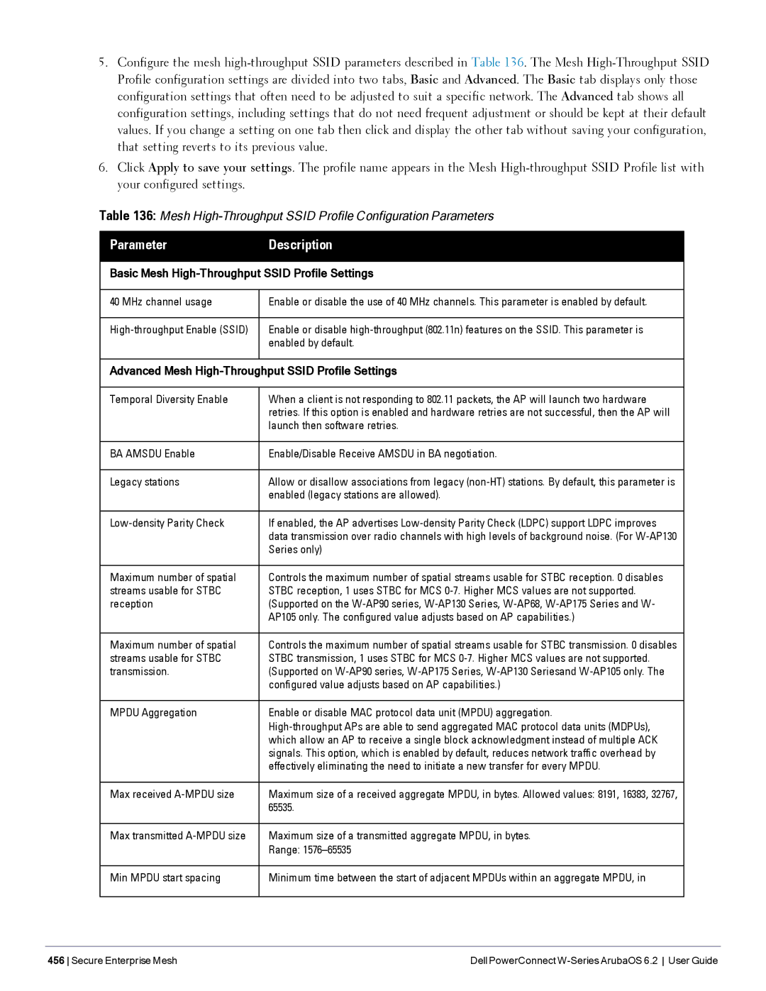 Dell 6.2 manual Temporal Diversity Enable, Launch then software retries, Enabled legacy stations are allowed, Series only 