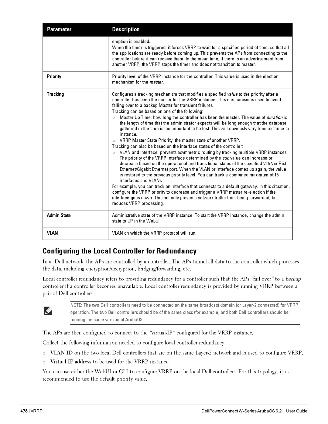 Dell 6.2 manual Configuring the Local Controller for Redundancy 