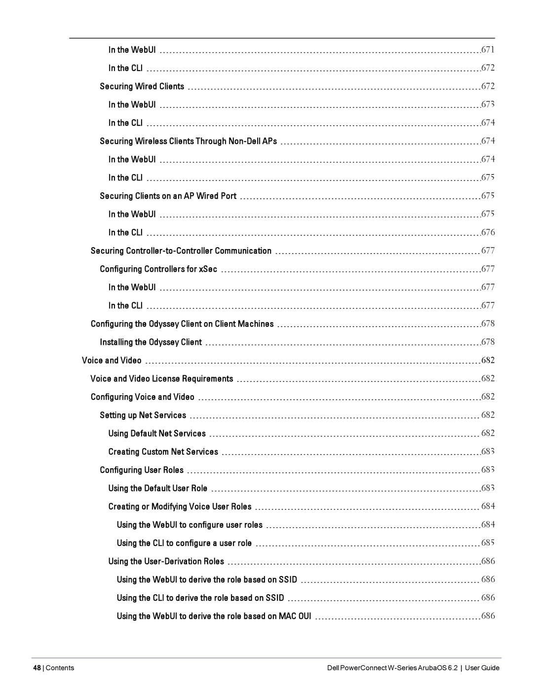 Dell manual Contents Dell PowerConnect W-Series ArubaOS 6.2 User Guide 